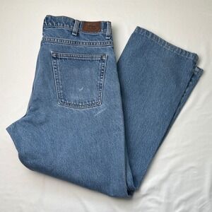 LL Bean Mens Jeans Standard Fit Blue Denim 100% Cotton Size 35x29 Classic Staple
